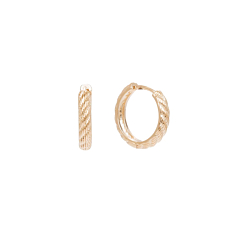 Mini créoles torsadées (plaqué or), By Jollia