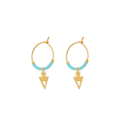 Mini créoles perles et flèche (turquoise), Viadoli