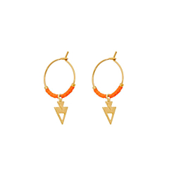 Mini créoles perles et flèche (orange), Viadoli