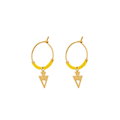 Mini créoles perles et flèche (jaune), Viadoli