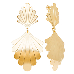 Boucles pendantes feuilles dorées (plaqué or)