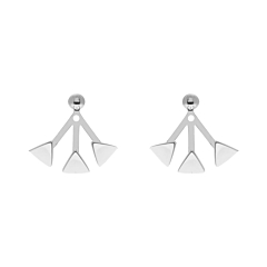 Boucles earjacket triangle (argenté), Zag bijoux