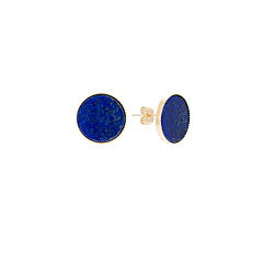 Puces d'oreilles pierre plate (lapis)