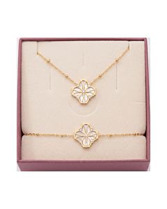 Coffret Collier et Bracelet Nouveau Charm doré