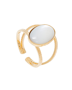 Bague double pierre ovale (nacre)