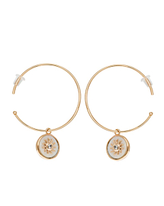 Créoles soleil nacre (plaqué or), By Jollia