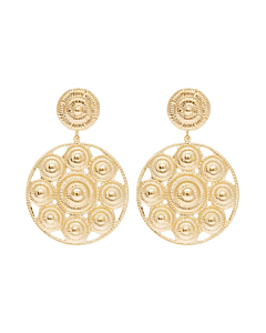 Boucles double médailles escargot (doré), Viadoli