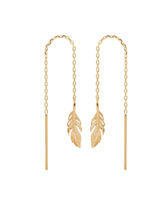 Boucles d'oreilles Plume Glissante (plaqué or)