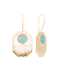 Boucles pendantes ethniques pierre (amazonite)