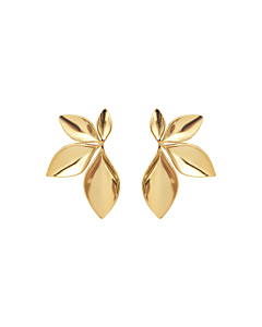Boucles d'oreilles feuilles (acier doré)