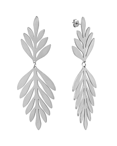 Boucles d'oreilles pendantes feuilles (acier)