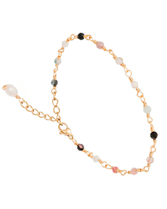 Bracelet perles fines tourmaline (doré)