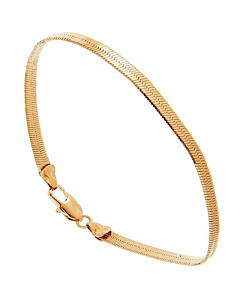 Bracelet maille serpent plate plaqué or By Jollia, bijou doré souple et lumineux