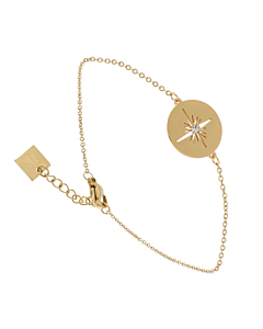 Bracelet médaille ajourée et strass (doré), Zag Bijoux