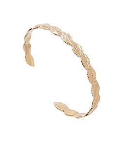 Bracelet jonc feuille (plaqué or)