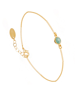 Bracelet rond turquoise (plaqué or)