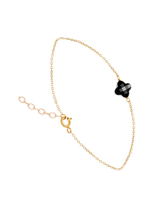 Bracelet trèfle noir (argent), By Jollia