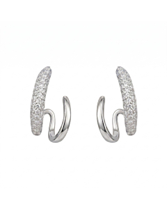 Boucles Virgule Diams argentées