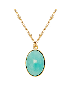 Collier pierre ovale amazonite (doré), Viadoli