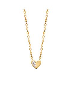 Collier Cœur Lové en plaqué or et Zircon