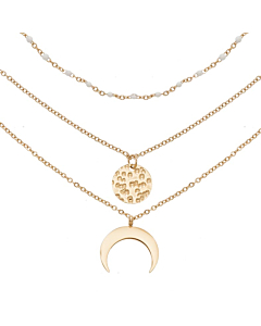 Collier multirangs corne (blanc), Siloé