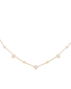 Collier pastille dorée et cristal (doré)