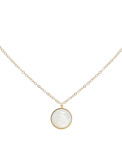Collier pendentif pierre ronde (nacre)