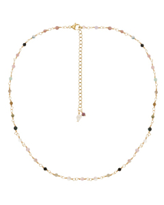 Collier perles fines tourmaline (doré), Siloé