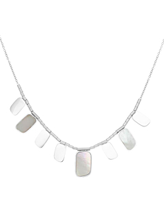 Collier pampilles rectangles nacre (argenté), Zag bijoux