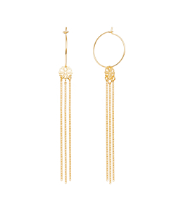 Créoles pendantes chaînes (plaqué or)