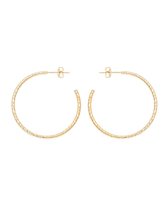 Créoles ouvertes striées (plaqué or)