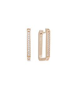 Créoles ovale et zircons (plaqué or)