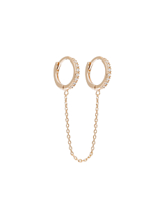 Double créole zircons chaîne (plaqué or)