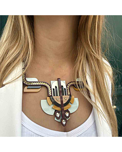 Collier ethnique bleu pâle