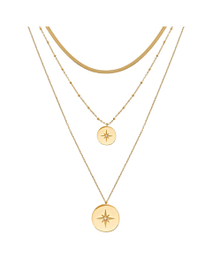 Collier multi rangs étoile polaire (doré)