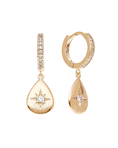 Mini créole gouttes et étoiles (plaqué or)