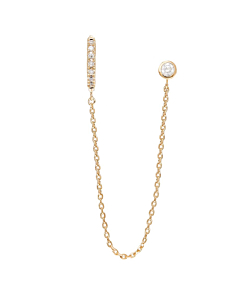 Mono boucle créole et zircon (plaqué or)