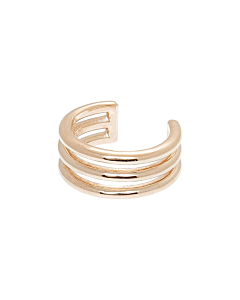 Bague d'oreille triple rang (plaqué or)