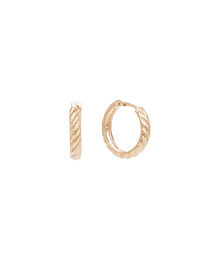 Mini créoles torsadées (plaqué or), By Jollia