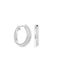 Créoles doubles zircons (argent)