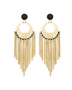 Boucles longues chaînes et pierres (turquoise africaine)