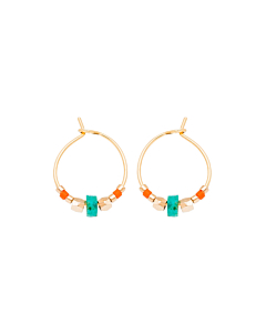 Petites créoles pierres (amazonite)