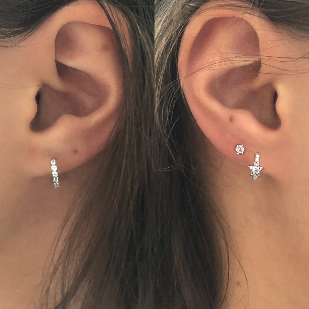 Set de boucles d'oreilles strass (argent)