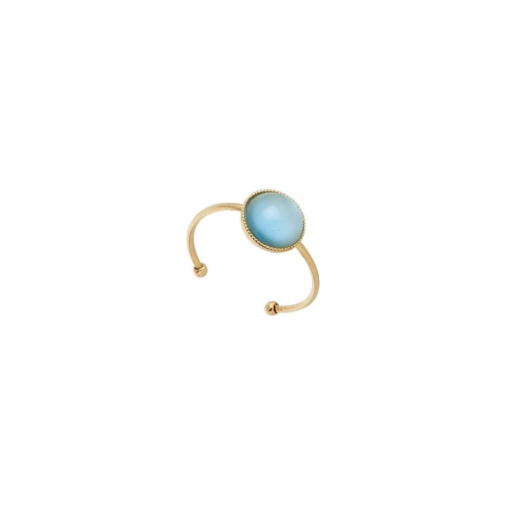 Bague pierre de top lune bleue