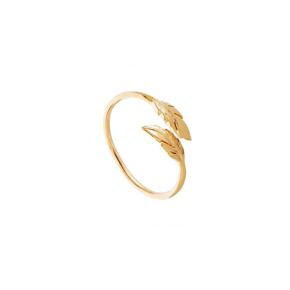 Bague Plume plaque or Jollia
