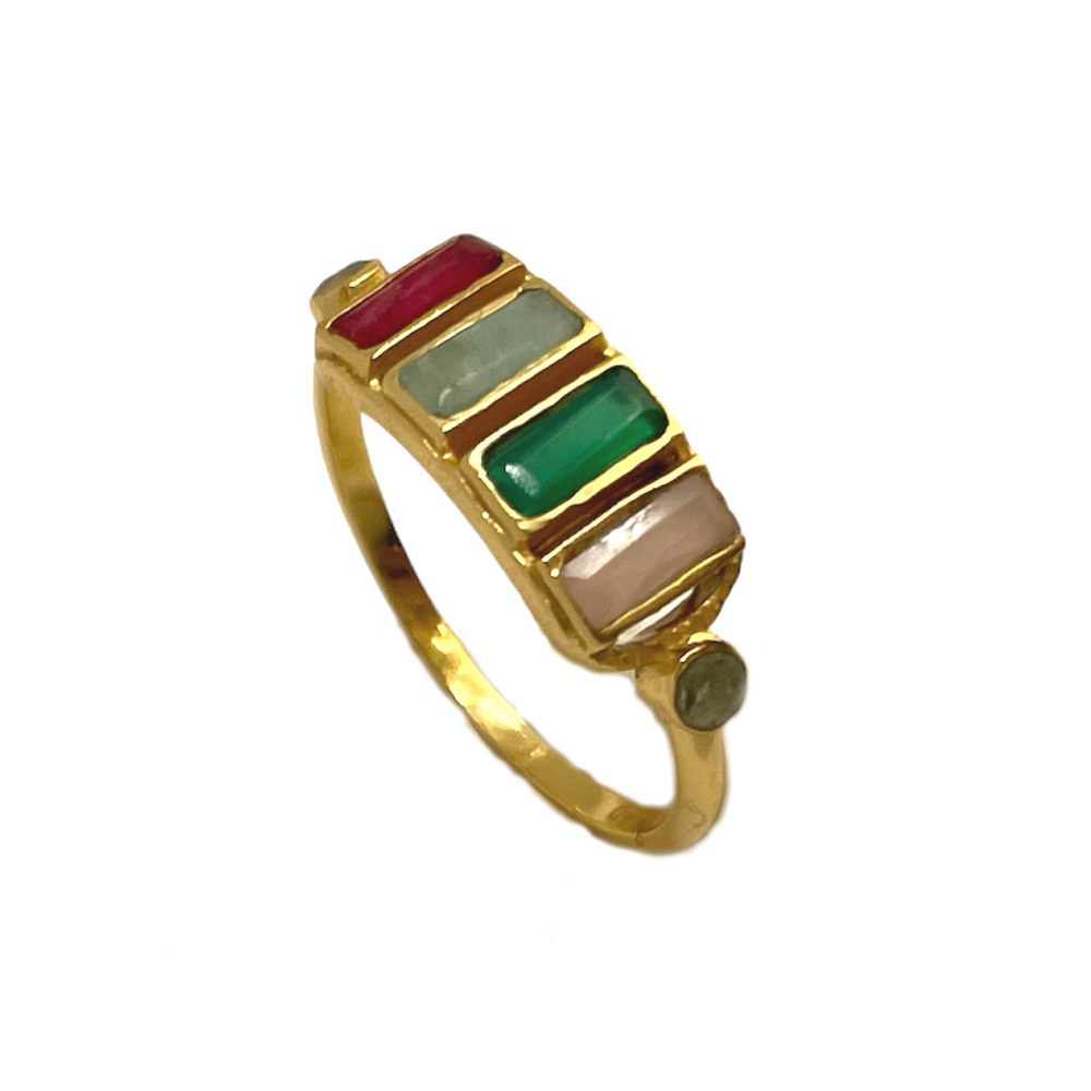 Bague pierre colorée sale