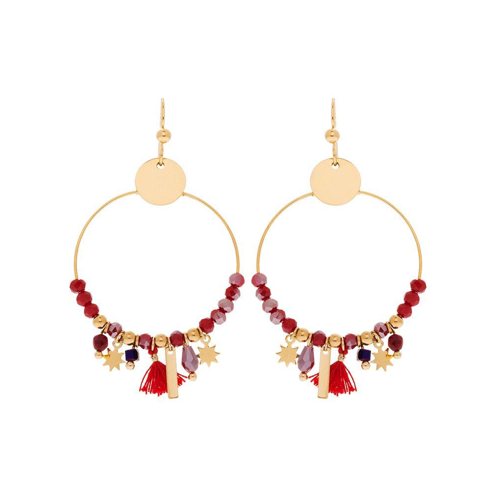 Boucles D'oreilles Créoles Breloques Style Ikita - Neuf Avec étiquettes - Sans Marque