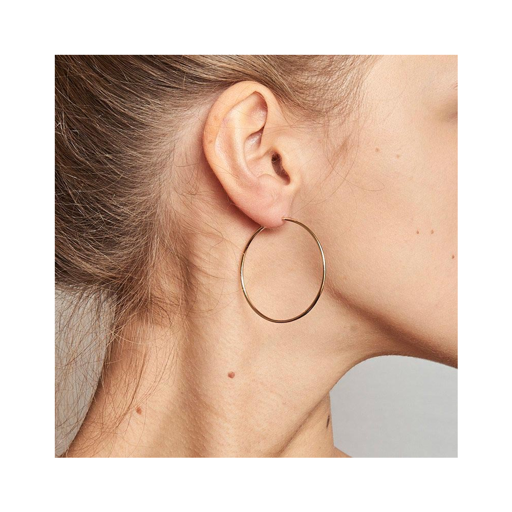 Boucles d'oreilles chaîne pendante et losange zircon Plaqué or