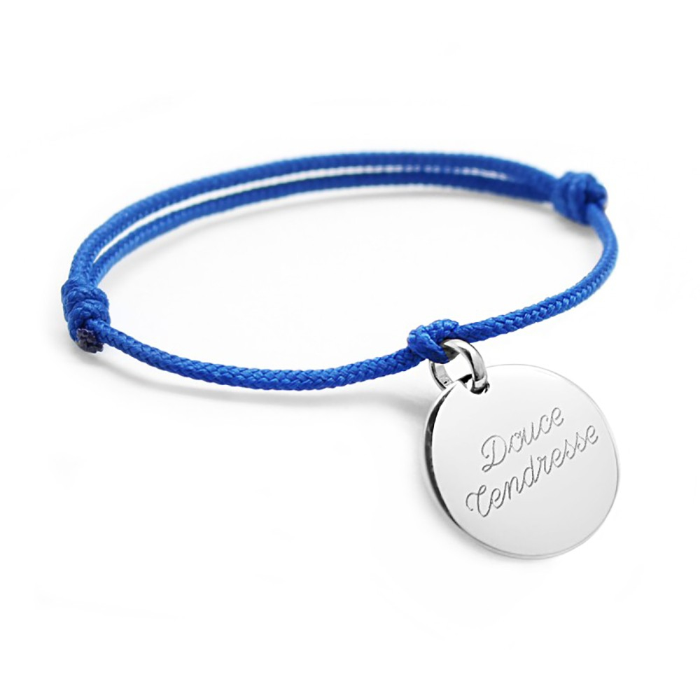 Bracelet médaillon enfant en argent personnalisable