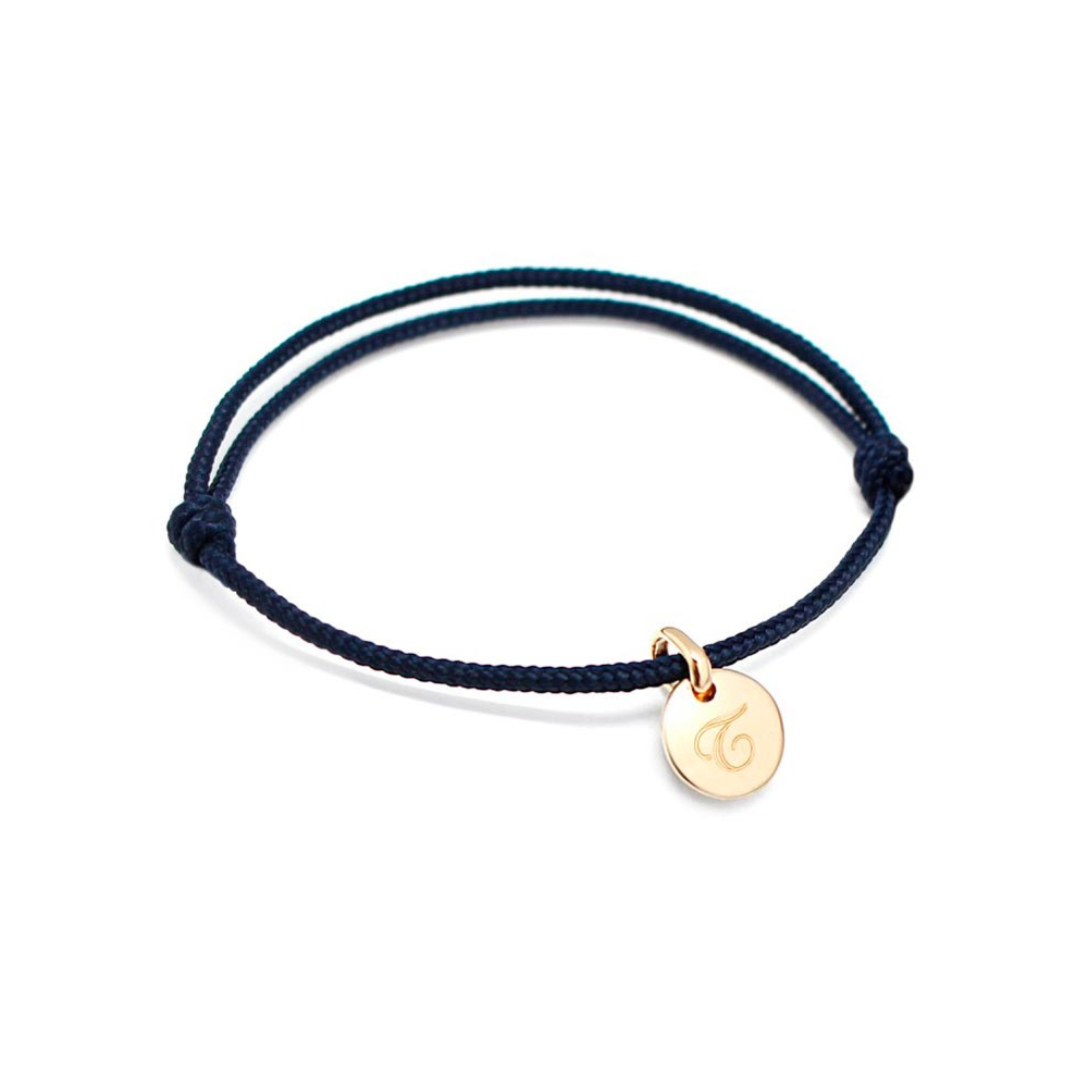 Bracelet cordon mini charms à graver (plaqué or)